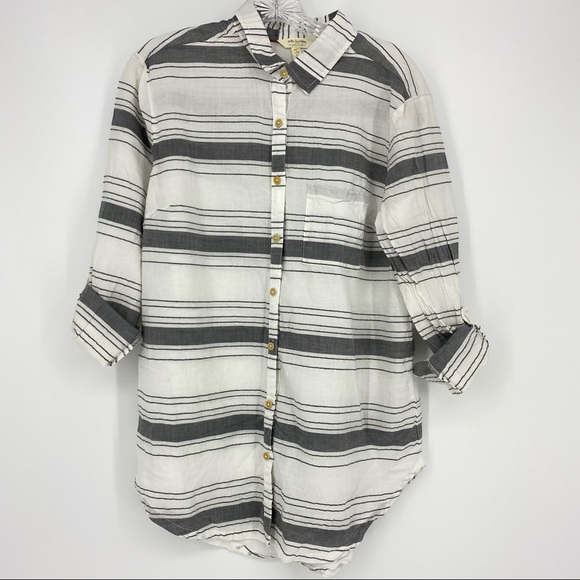 Matilda Jane Style26677T Button Down Shirt Roll Tab Sleeve Size S - Picture 2 of 5